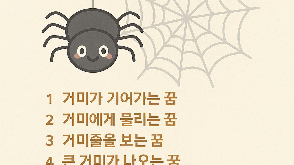 거미·거미줄 꿈 해몽 50가지