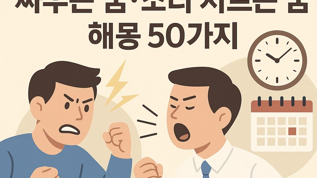 🗣️ 싸우는 꿈·소리 지르는 꿈 해몽 50가지