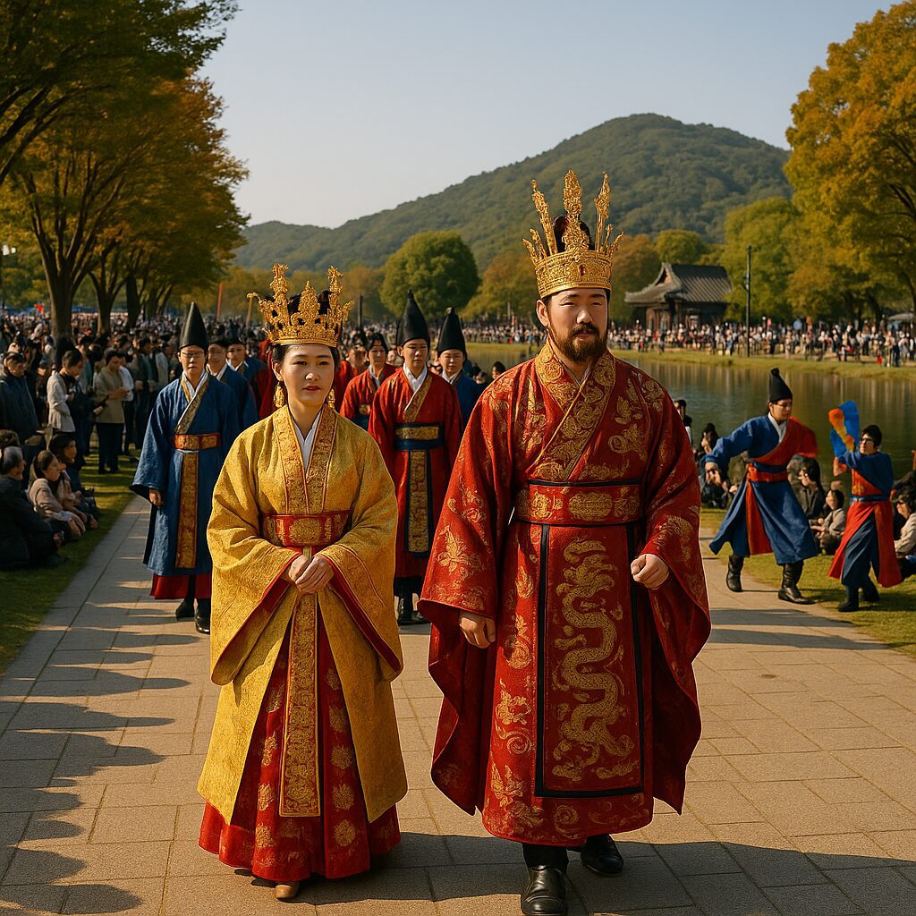 🏺 공주 백제문화제 – 천오백 년의 시간을 걷다 찬란한 백제의 역사와 문화를 재현한 공주의 대표 가을축제! 퍼레이드와 전통공연, 체험으로 고대 백제의 숨결을 느껴보세요. 👑