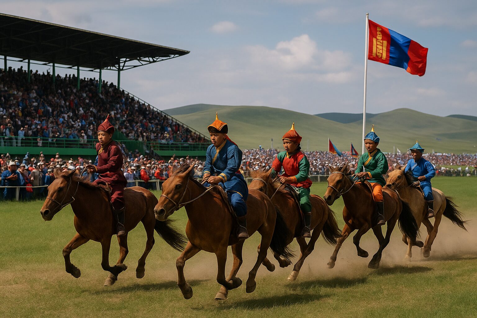 몽골 나담 축제 (Naadam Festival) – 초원의 용기와 전통이 살아 숨 쉬는 축제