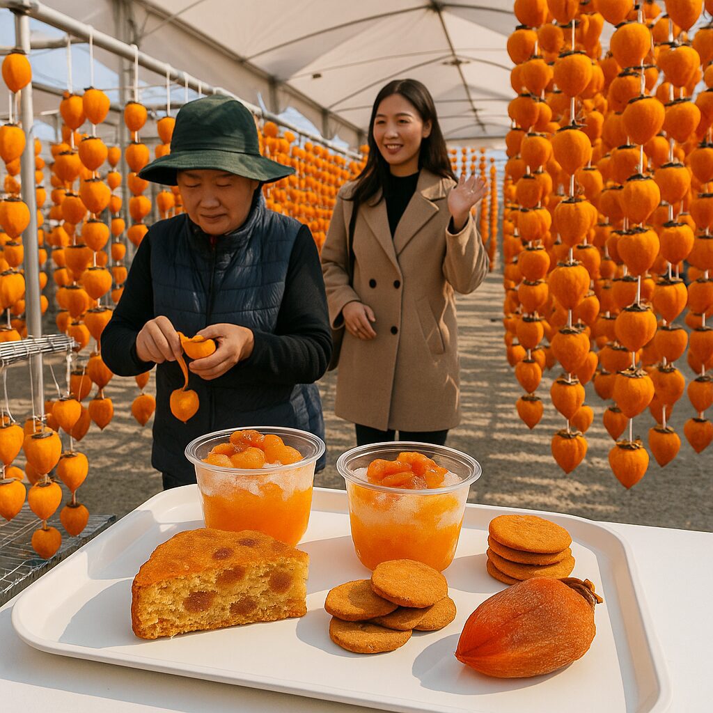 🍊 완주 곶감요리축제 – 달콤한 겨울 향기 속 따뜻한 밥상 주황빛 곶감이 주렁주렁, 감요리와 디저트가 어우러진 겨울 미식축제! 완주에서 맛보는 달콤한 향토의 맛.