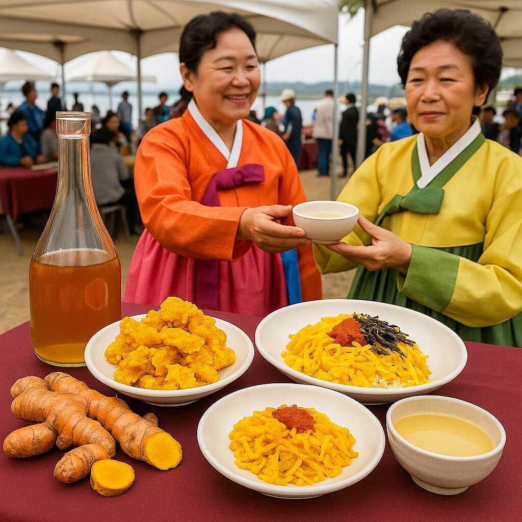 💛 진도 울금·홍주밥상축제 – 황금빛 건강요리와 전통주의 만남 울금삼계탕과 홍주 시음이 어우러진 남도의 미식 향연! 자연의 향과 맛을 즐기는 힐링 축제.