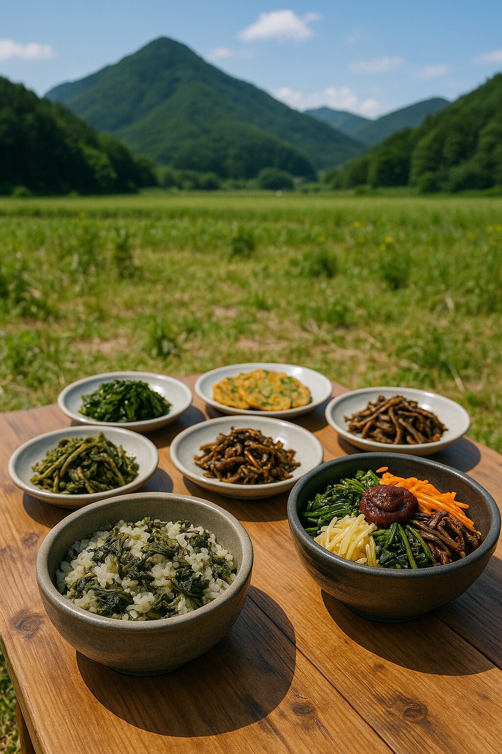 🏔️ 평창 산채나물밥상축제 – 자연이 차려주는 건강한 봄 밥상 곤드레밥과 산채비빔밥으로 즐기는 청정 평창의 향토미식! 봄의 산내음이 가득한 건강한 축제.