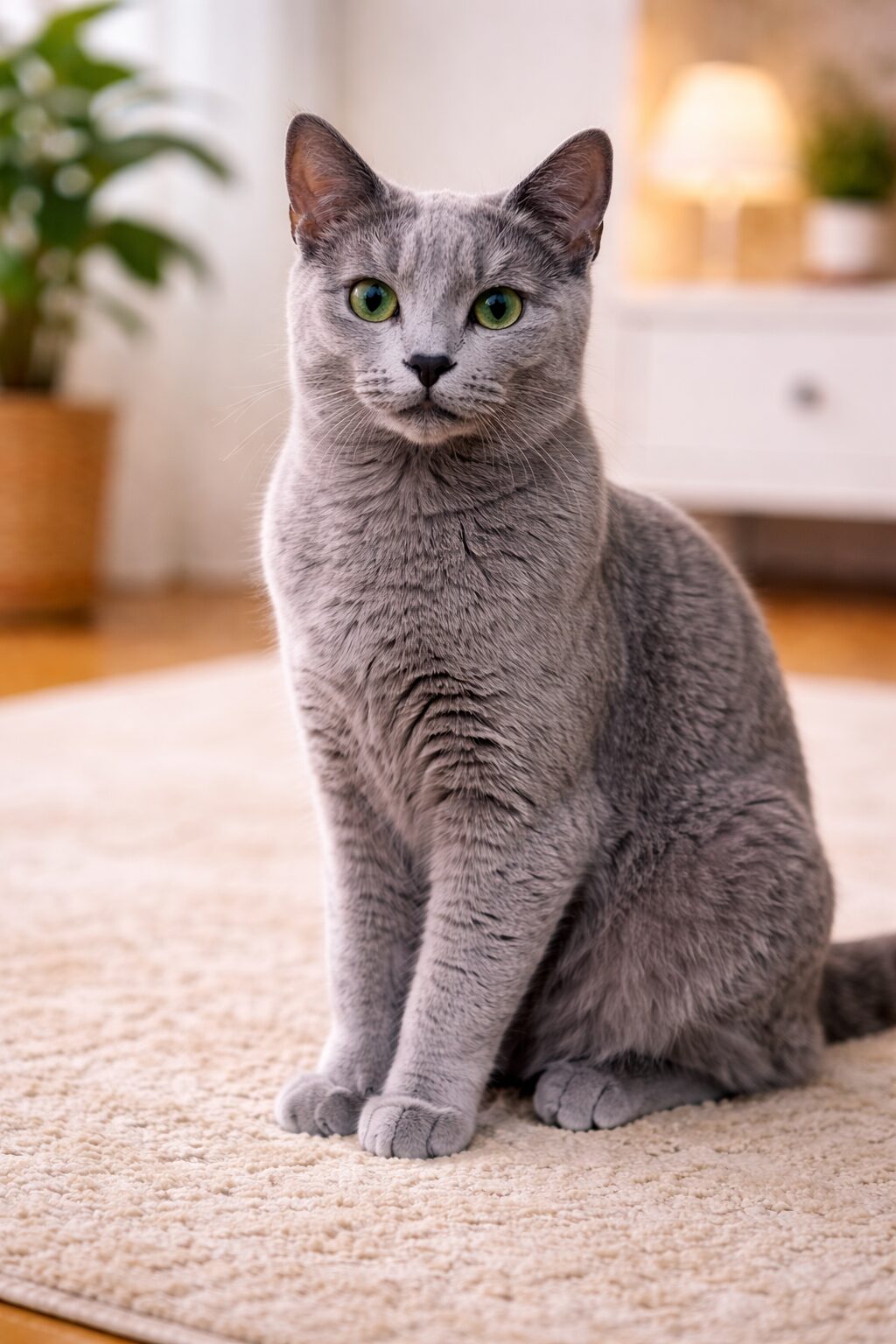 러시안블루 – 조용하고 보호자에게 충성적