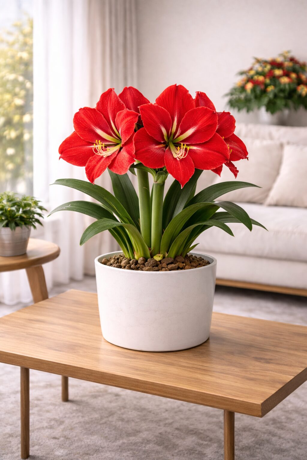 아마릴리스 – 크고 화려한 꽃이 특징