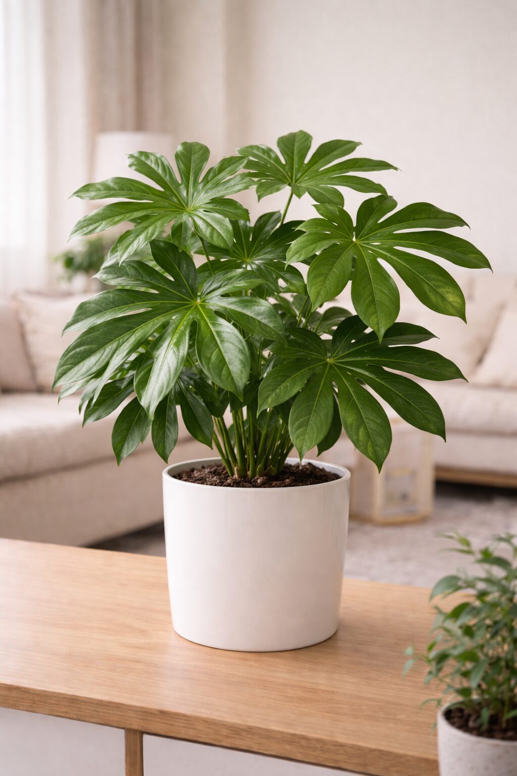 팔손이 – 넓은 잎으로 공기 개선에 도움