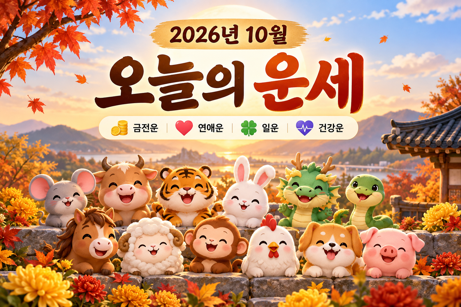 띠별 오늘의 운세 – 2026년 10월 1일 (목요일)