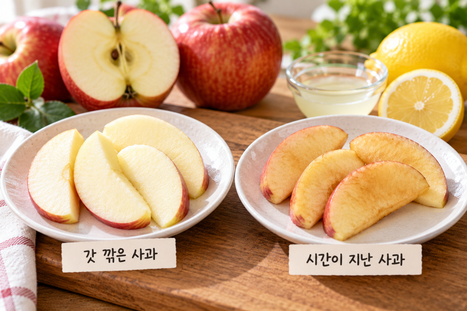 사과는 왜 깎아놓으면 갈색으로 변할까